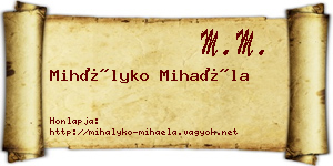 Mihályko Mihaéla névjegykártya
